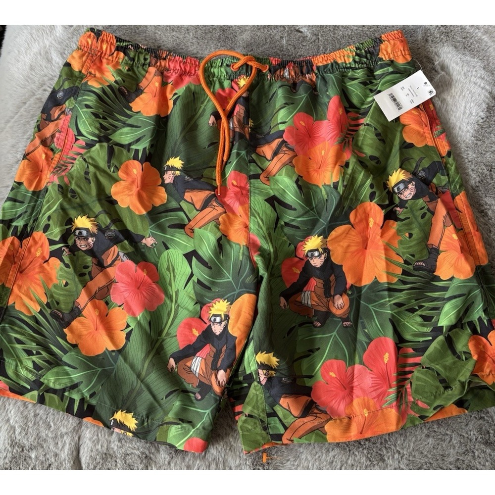 Naruto Anime Mens Swim Trunks‎ Size Large New